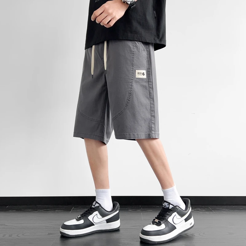 男士夏季中裤直筒潮牌宽松高街薄款百搭五分裤裤大码时尚休闲裤子