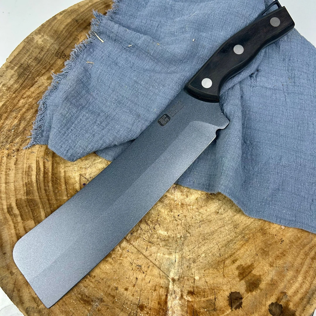 钨合金砍柴刀高硬度户外开荒刀野外露营刀砍骨刀实木刀柄65HRC±2