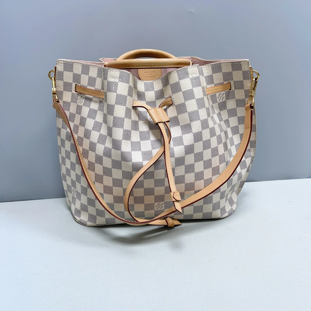 95新 LouisVuitton/路易威登   白棋盘格手提单肩包  1877 4215