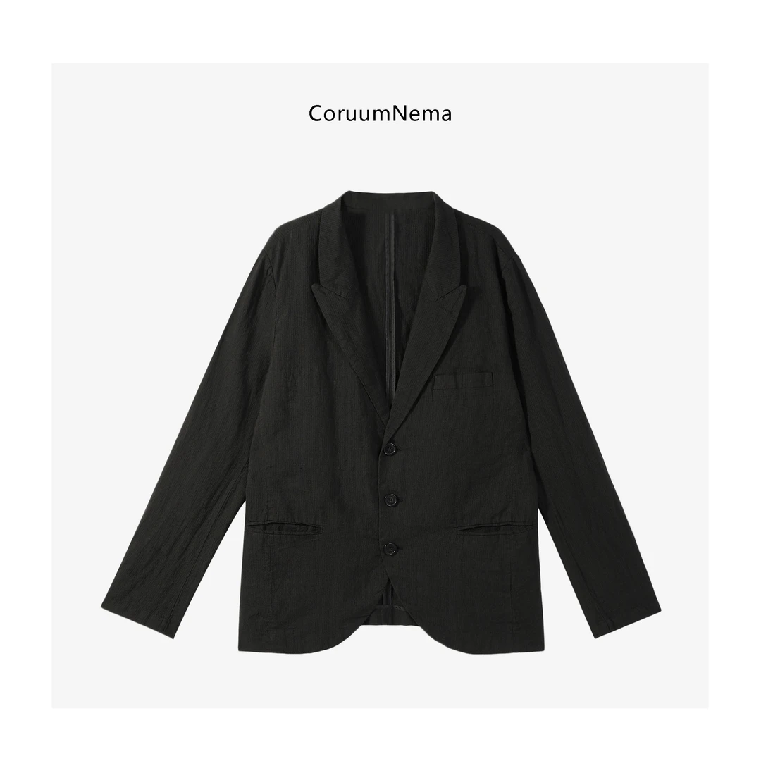 【CoruumNema】2025年早秋新款青果领西装麻西服180629