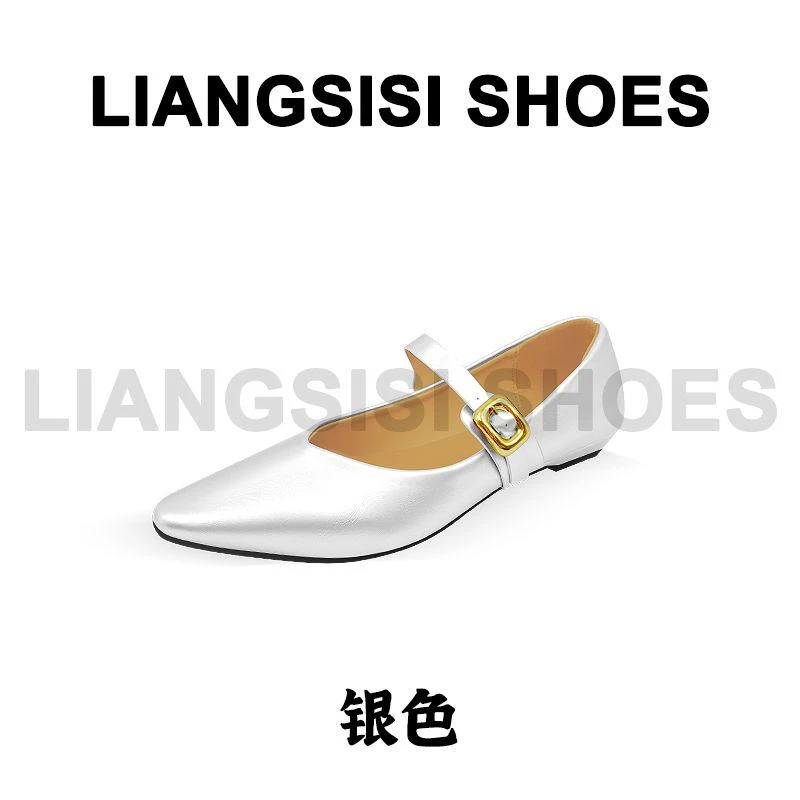 梁思思SHOES新款法式复古浅口尖头玛丽珍单鞋-238-101