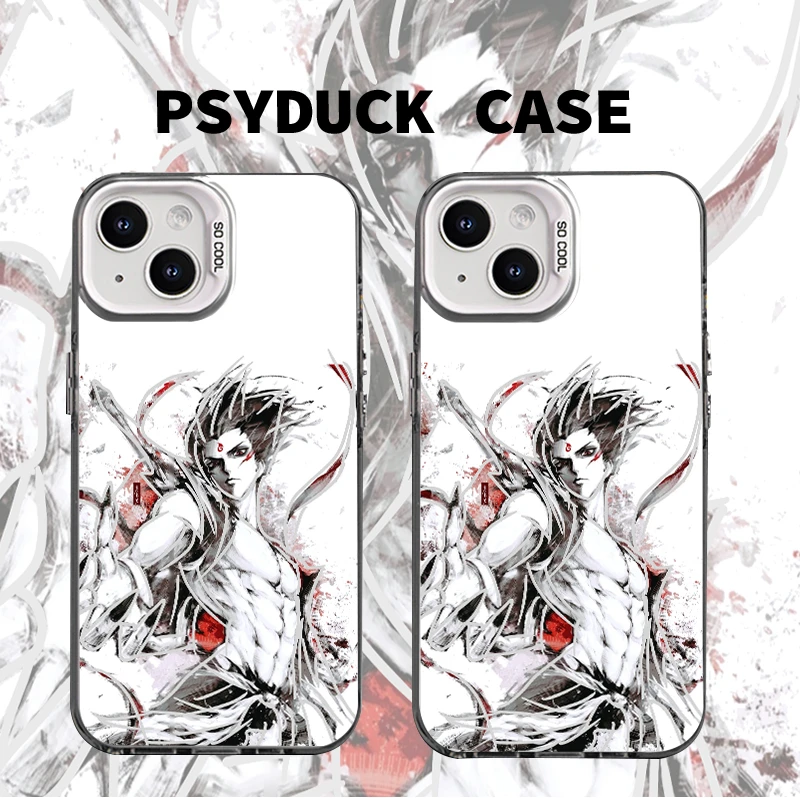 适用苹果华为一加iQOO小米男模哪吒彩银白底创意防摔手机壳