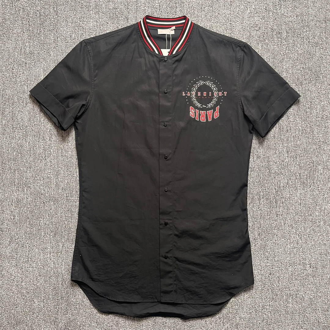 99新 DIOR/迪奥 胸前logo半袖衬衫/38码/存放/10741