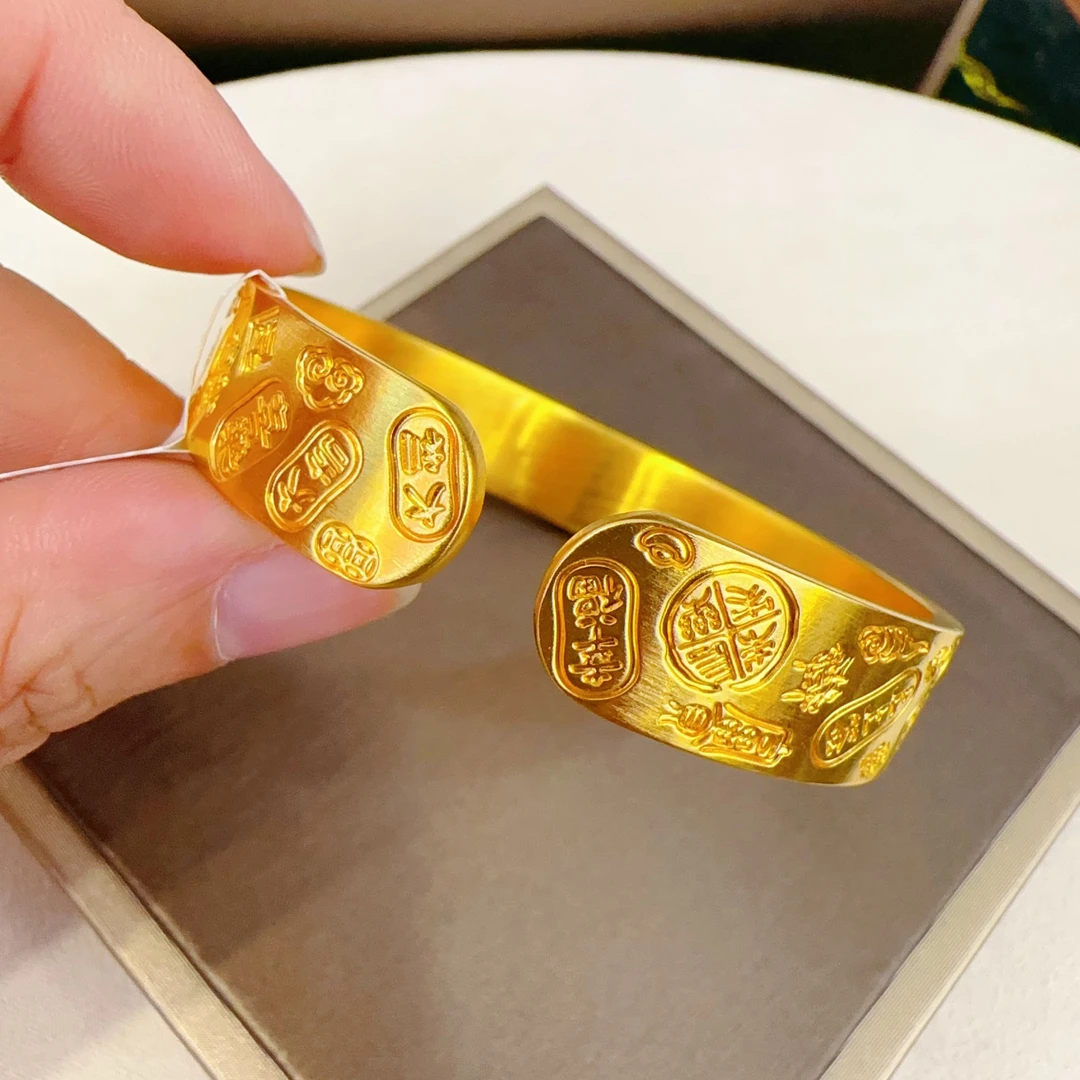 足银手镯 吉言开口女款镯子