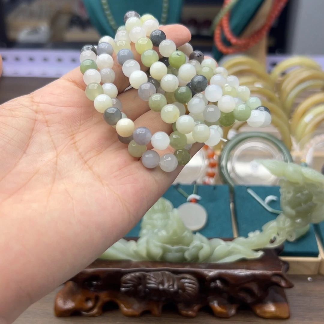 手串未镶嵌和田玉多宝卡8