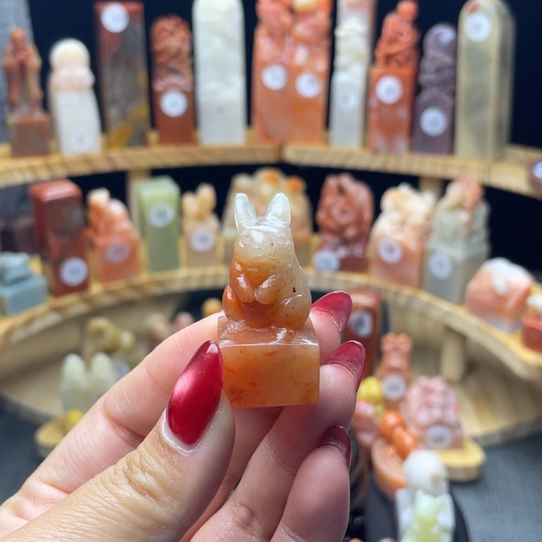 印石寿山石兔兔印章