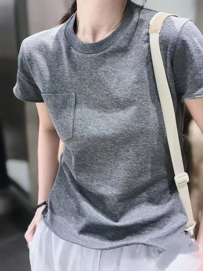 女士修身短款扭丝短袖夏季（偏小一码）