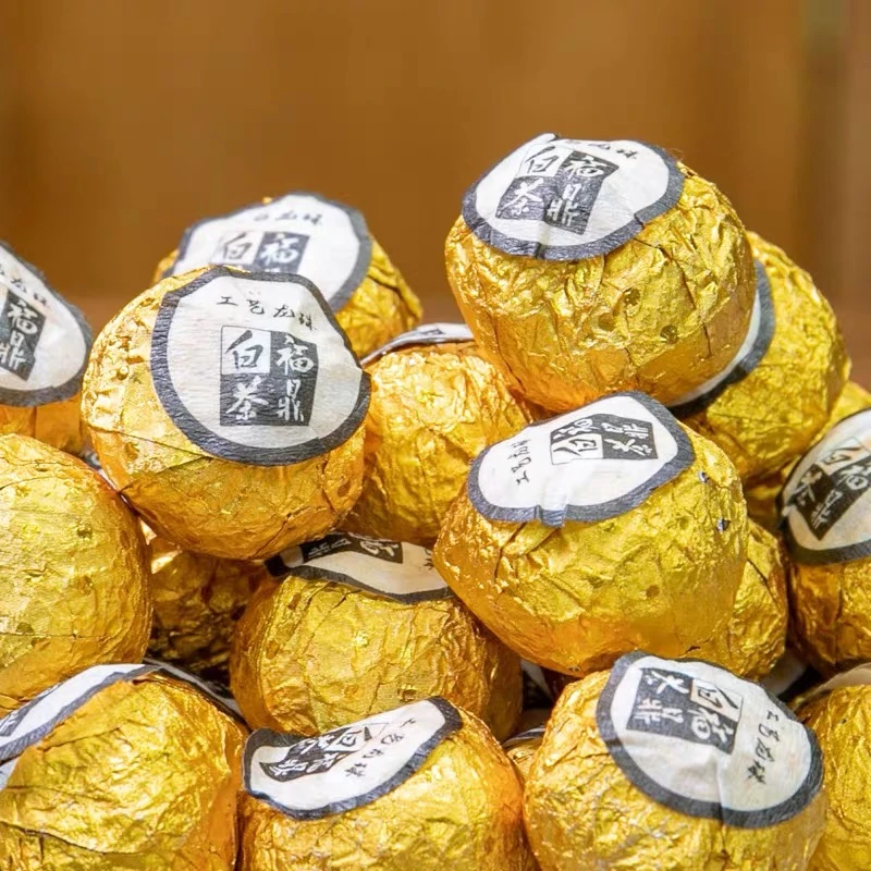 2015年贡眉加新会陈皮·金色锡纸包装陈皮白茶龙珠