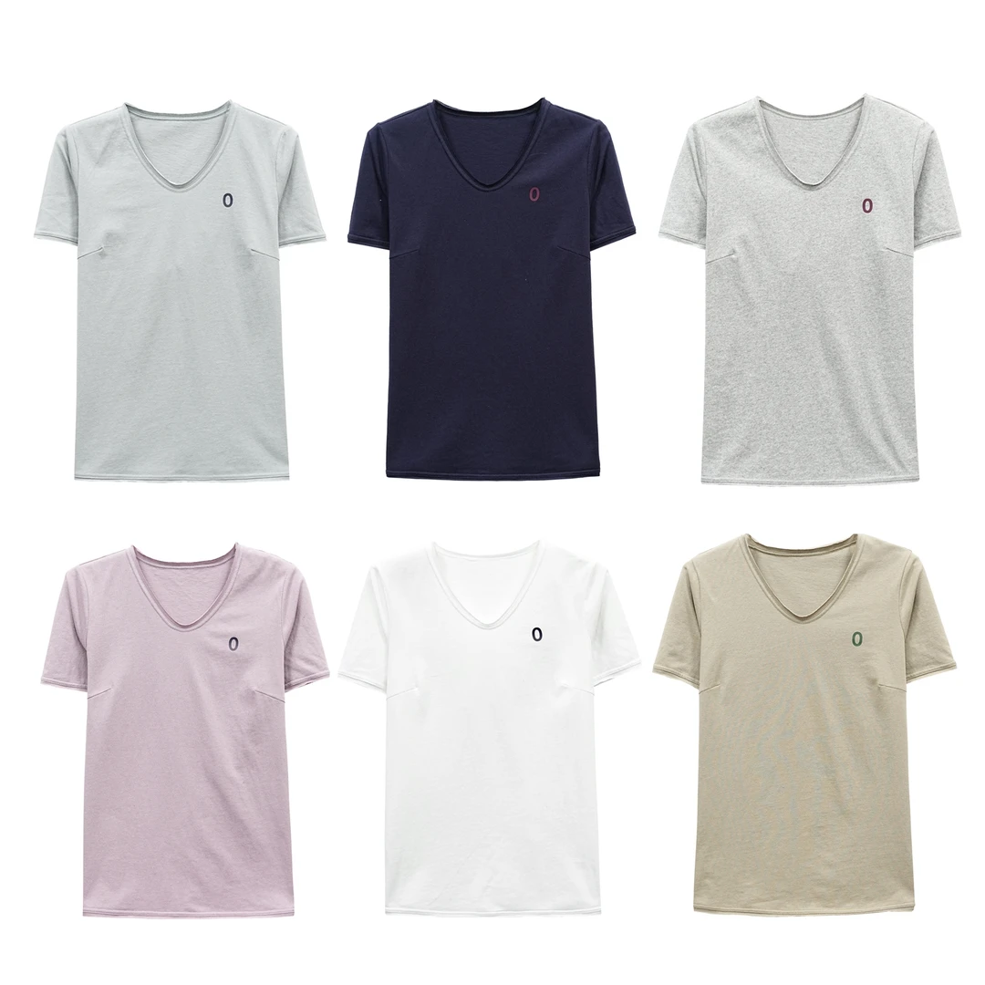 绝色靖文25301 女U领纯色短袖T恤汗衫百搭运动衫（福利 不退换）