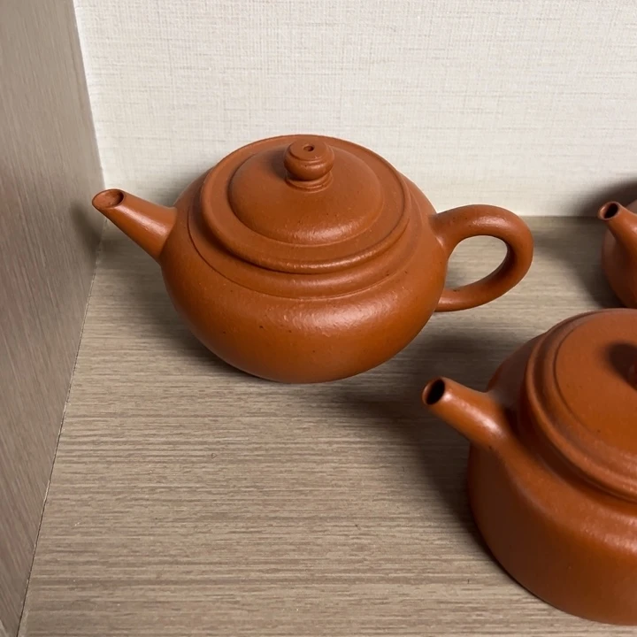 紫砂茶壶扎*微瑕朱泥水平180cc