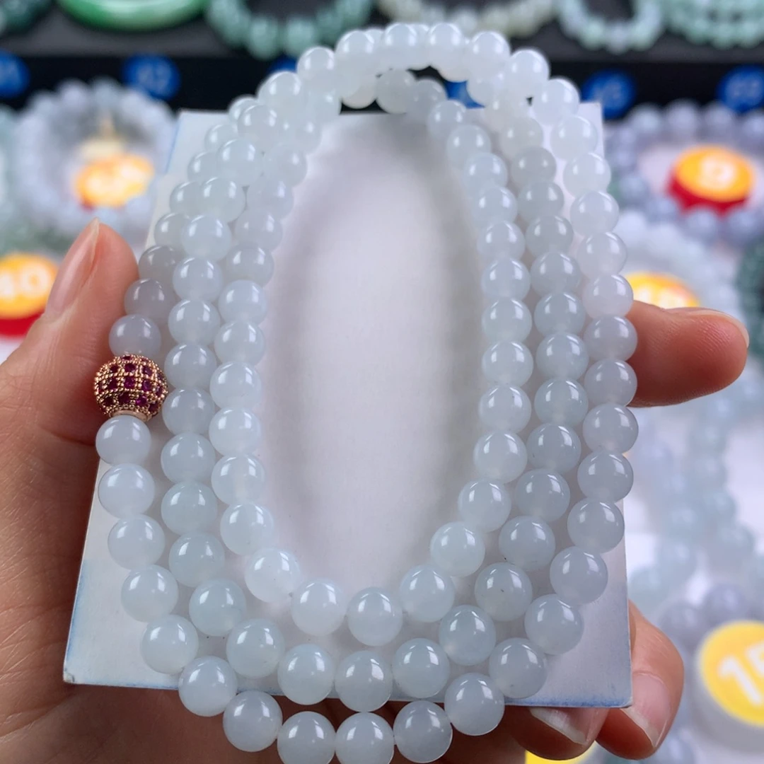 翡翠未镶嵌手链卡6.3