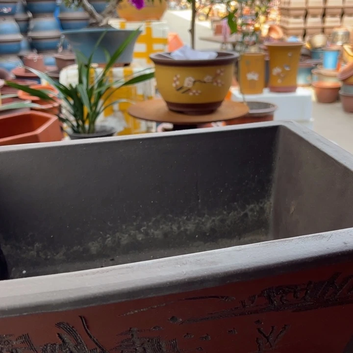 紫砂宜兴紫砂红色马槽40