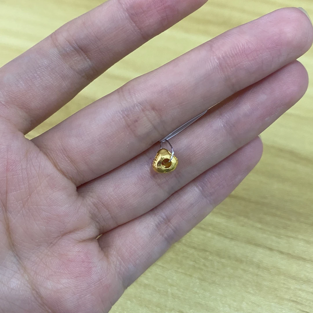 三角纳福通孔 足金999