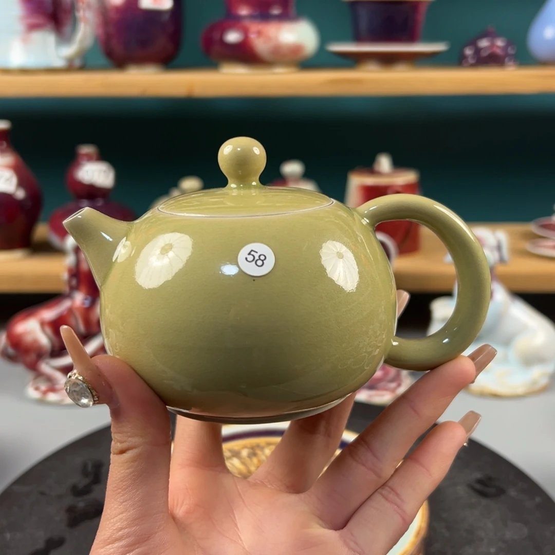 瓷片秋**邑全品无暇壶玉石釉