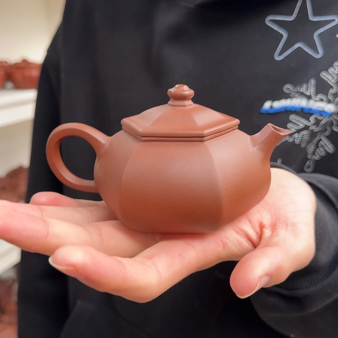 紫砂茶壶六方寒江200cc下播福利