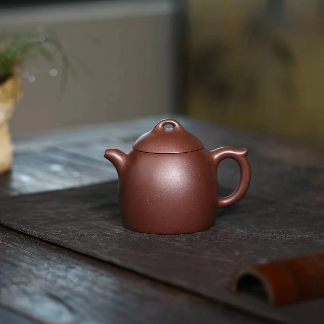 19.LXR紫泥【秦权250CC】宜兴黄龙山原矿手工紫砂壶