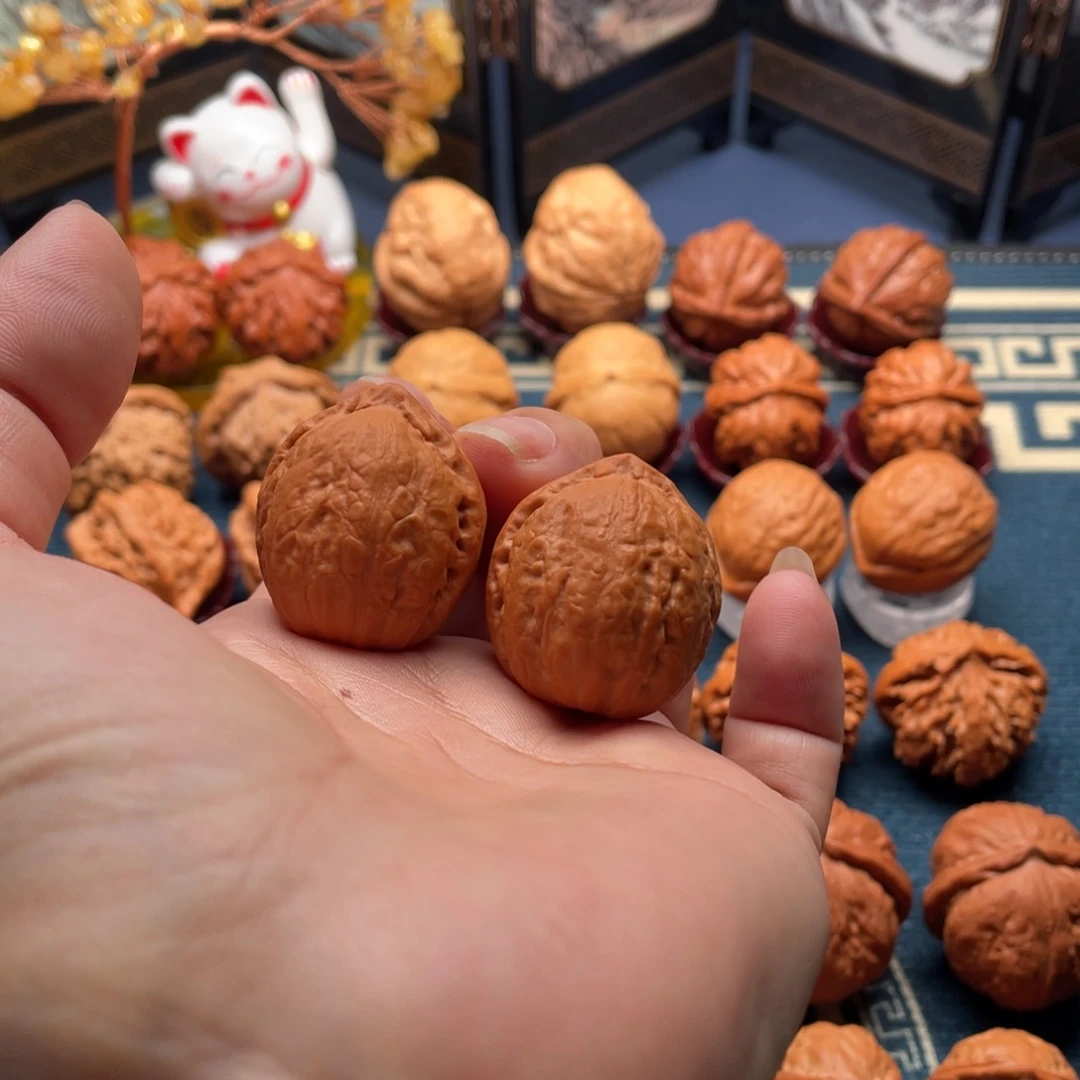 把件文玩核桃红帽