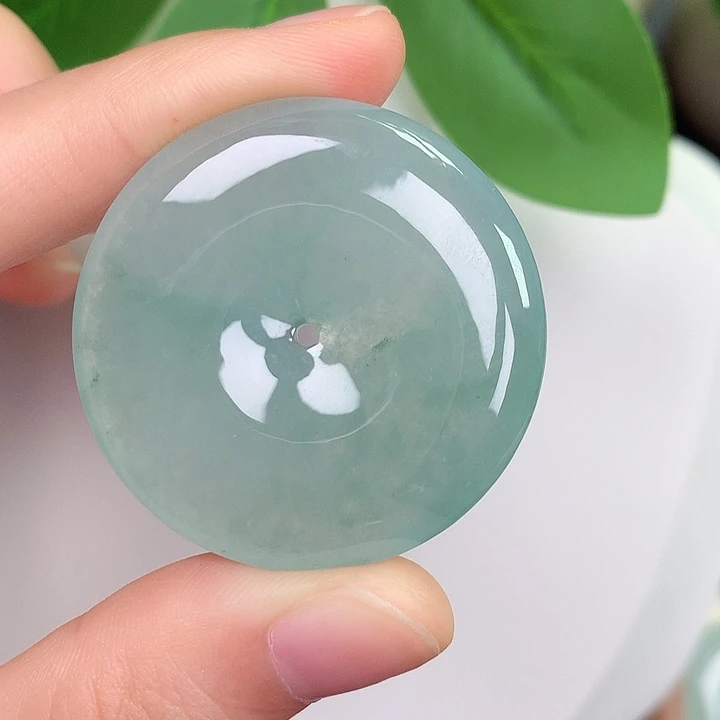 翡翠未镶嵌颈饰平安扣 35.9-6.0mm