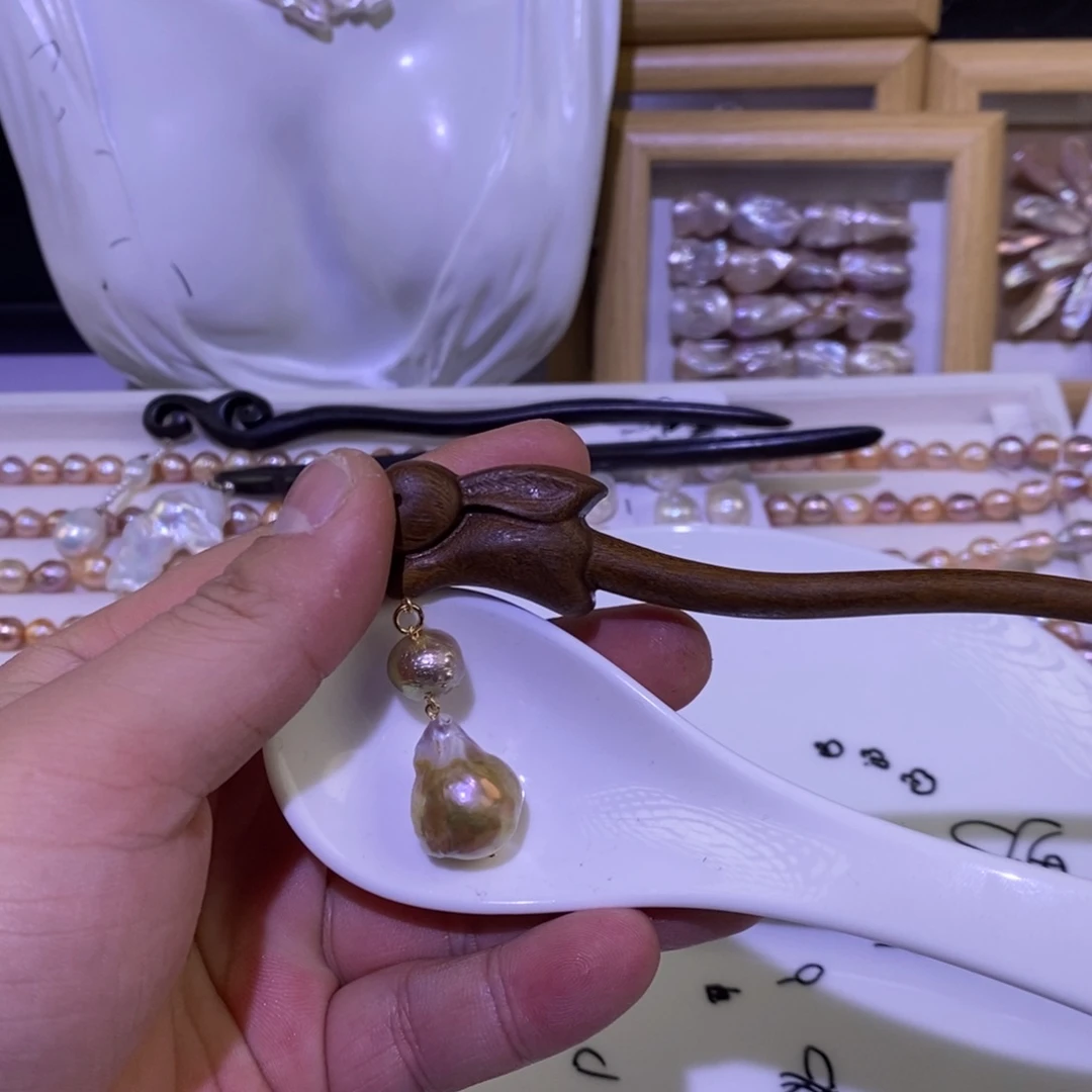 淡水珍珠发饰未镶嵌