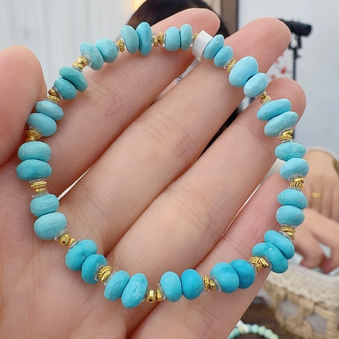 雨***霁绿松石18K金镶嵌珠宝奇石