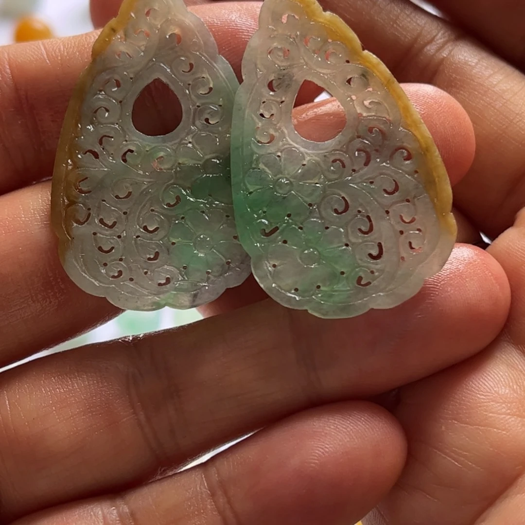 未镶嵌定制翡翠耳环