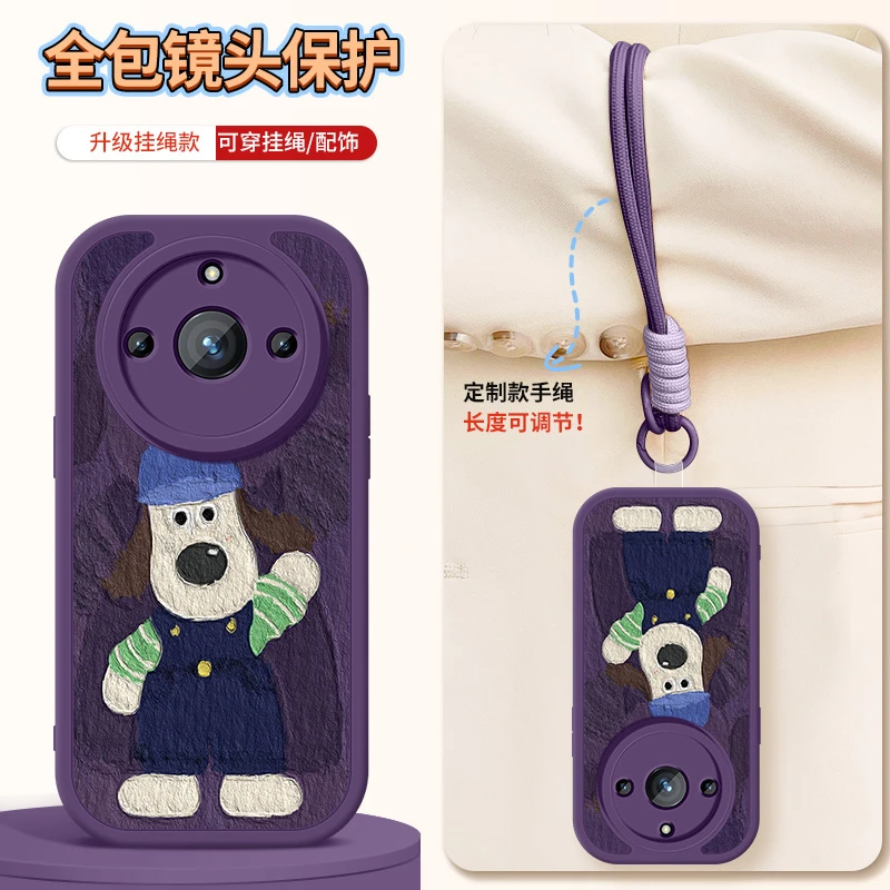 掌门狗适用于realme11手机壳11pro新款11pro+硅胶卡通挂绳保护套