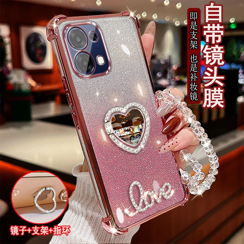 适用oppo a6手机壳PLS120气囊5G镶钻指环支架防摔套镜头全包新款