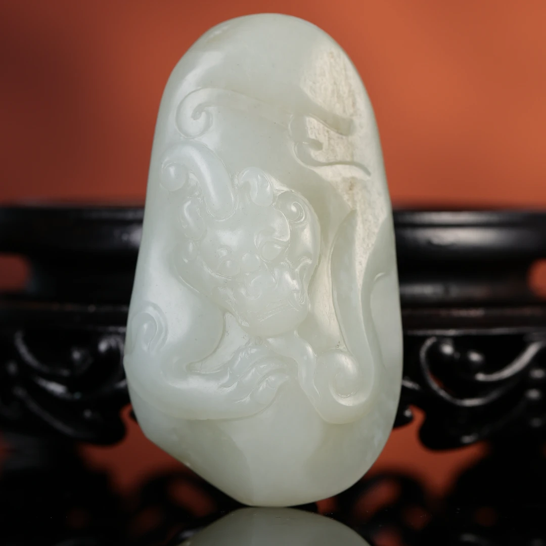 dx和田玉白玉洒金皮貔貅挂坠2512231549