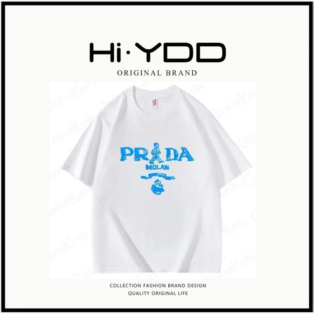 YDD.【高奢新品】时尚百搭潮流短袖圆领显瘦休闲情侣简约宽松T恤
