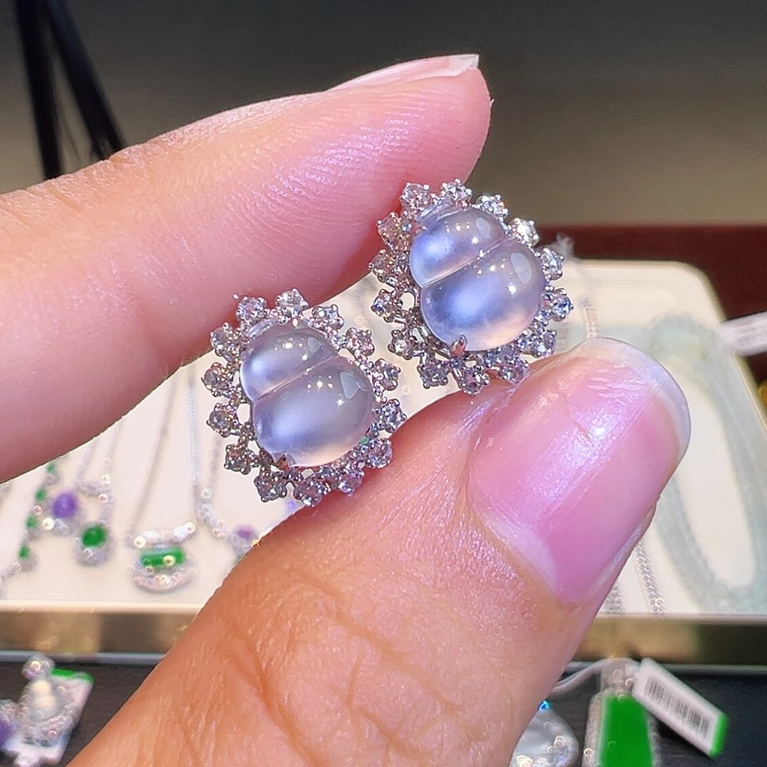 翡翠18K金镶嵌耳饰