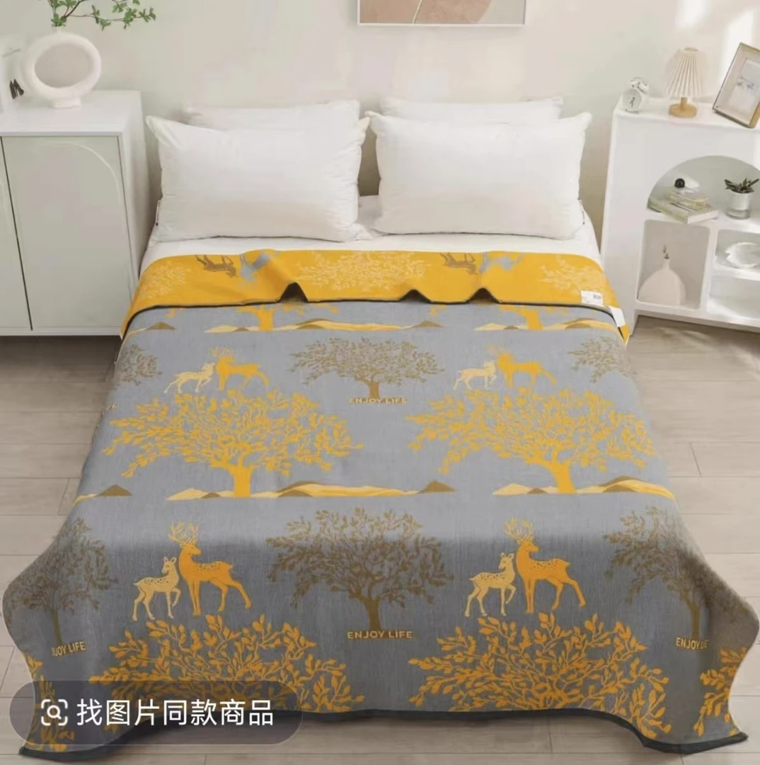 【牛总甄选】江山逐鹿-双人纱布多功能盖毯