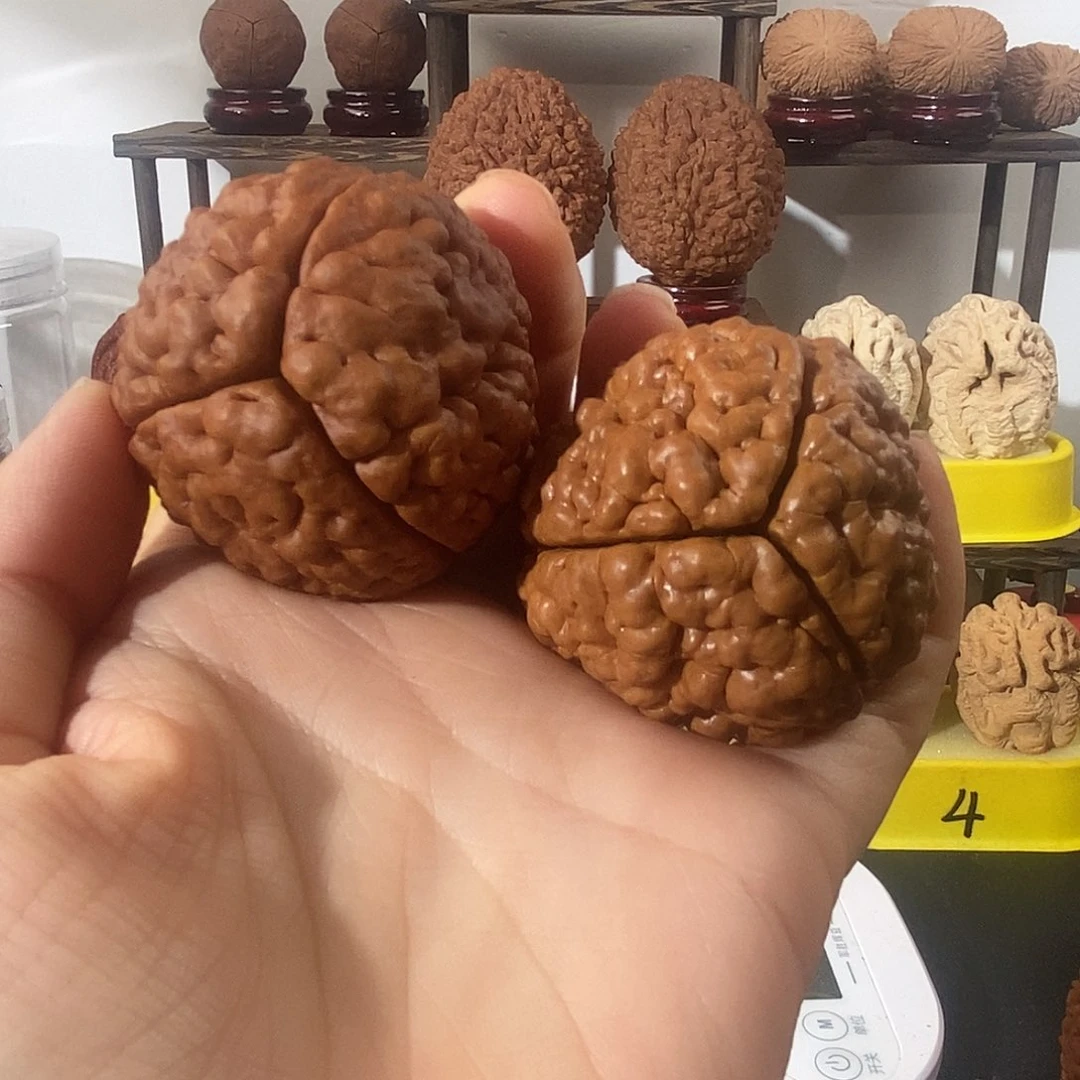 文玩核桃把件煜**霞三瓣脑纹金刚色差4652