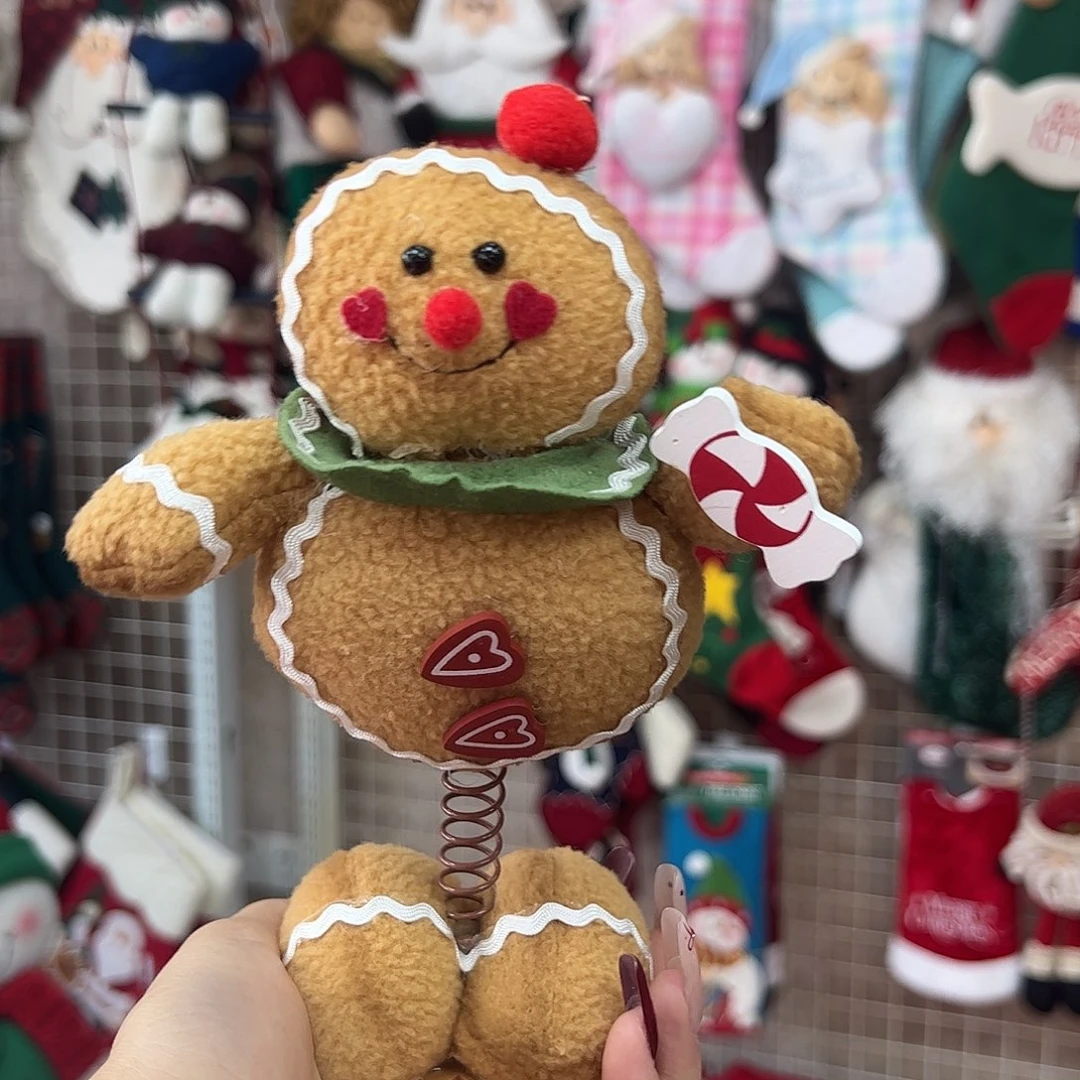 毛绒圣诞姜饼人玩偶