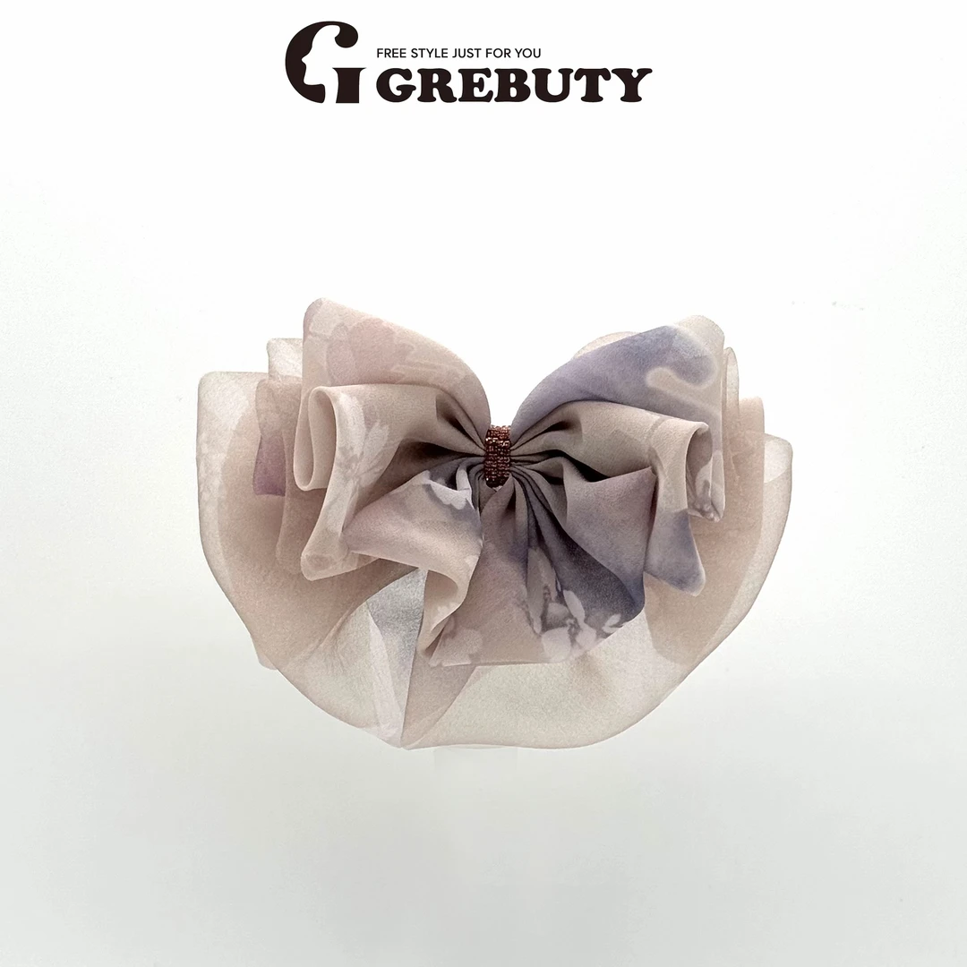 GREBUTY 6276 简约百搭拼色蝴蝶结弹簧夹
