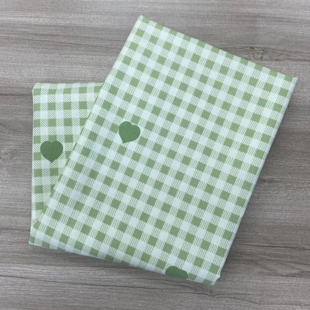 福利床单-绿心棋盘格-2米×2.4米-粗布加厚床单免费加工±5CM