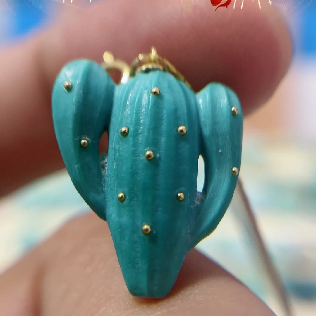 绿松石珠宝奇石18K金镶嵌