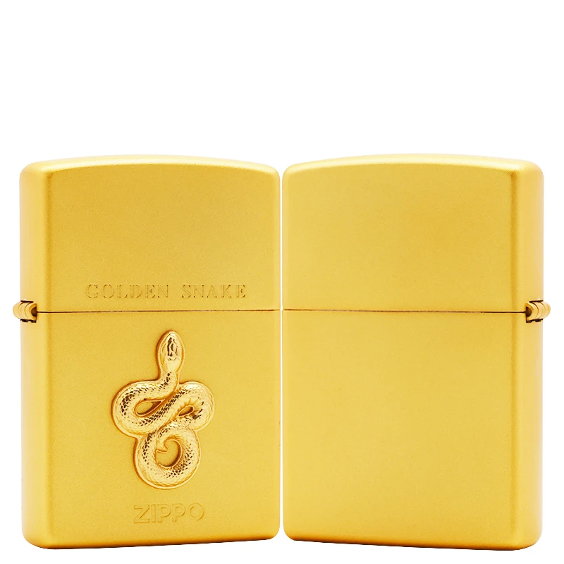 ZIPPO/之宝常规镀金磨砂【福运金蛇】正品煤油打火机KF-DF