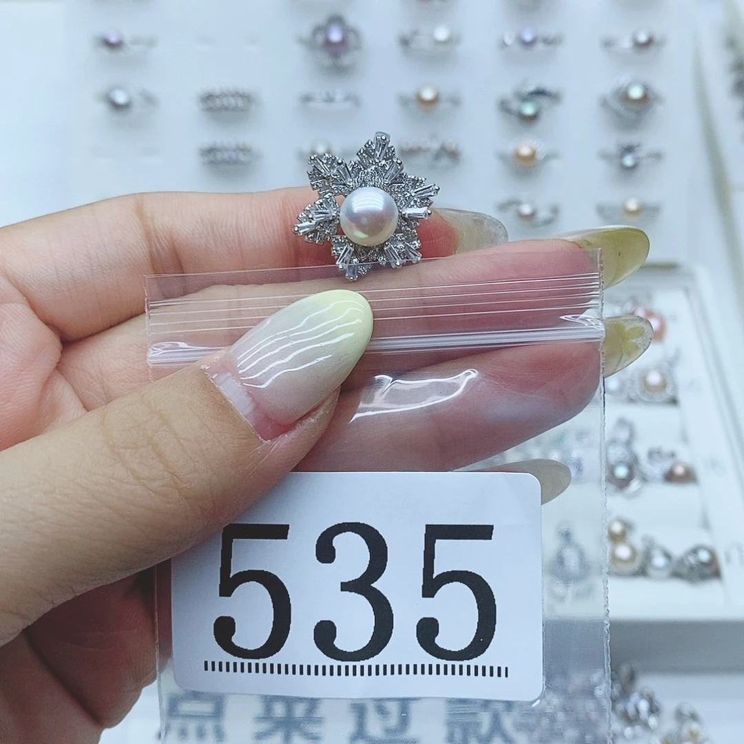 淋***丶戒指银S925镶嵌淡水珍珠535拍2发1
