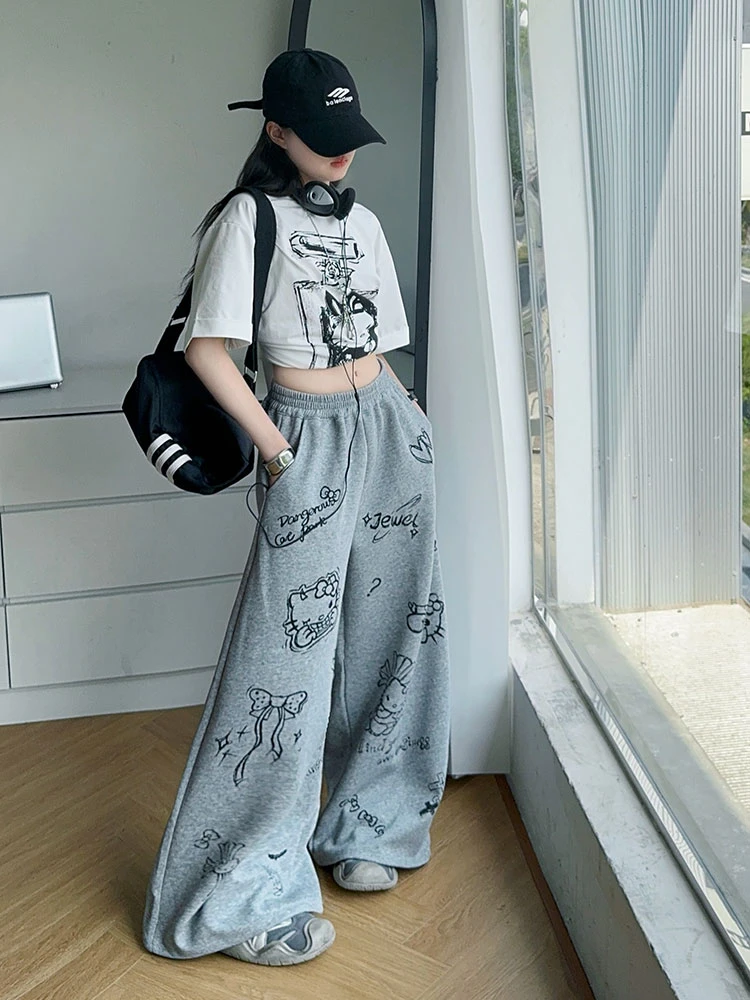 【甜野家】女童卡通印花短袖上衣裤子休闲时尚两件套2025夏季中大童