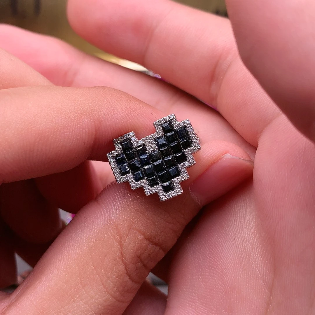 蓝宝石戒指银S925镶嵌