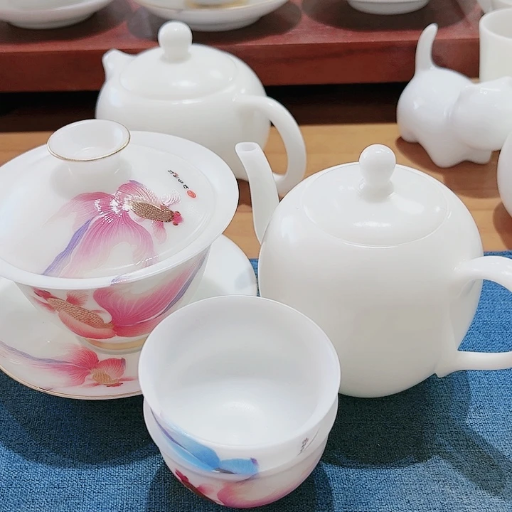 杯素烧高冰1盖碗1壶送2个55ccc