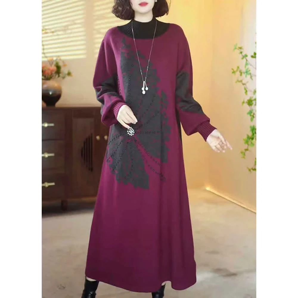 【X287】2025新款时尚百搭宽松显瘦羊绒连衣裙