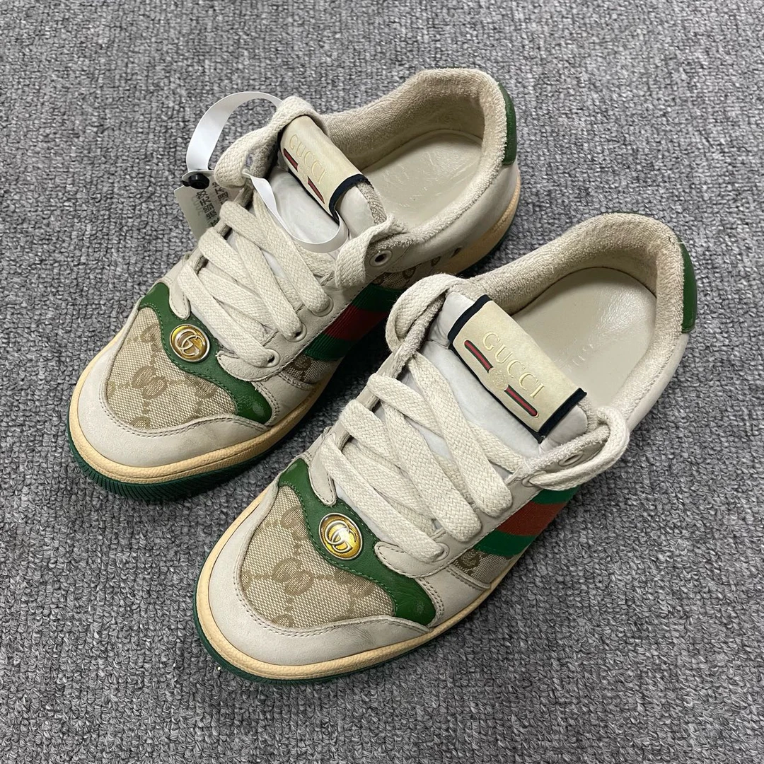 GUCCI/古驰 Screener 做旧款系带低帮时尚板鞋  35码/3005