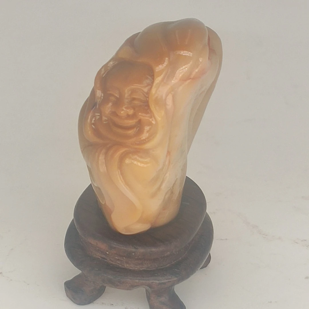 国石/寿山田黄石笑口常开摆件（郑申钟）/田黄石/ST2846