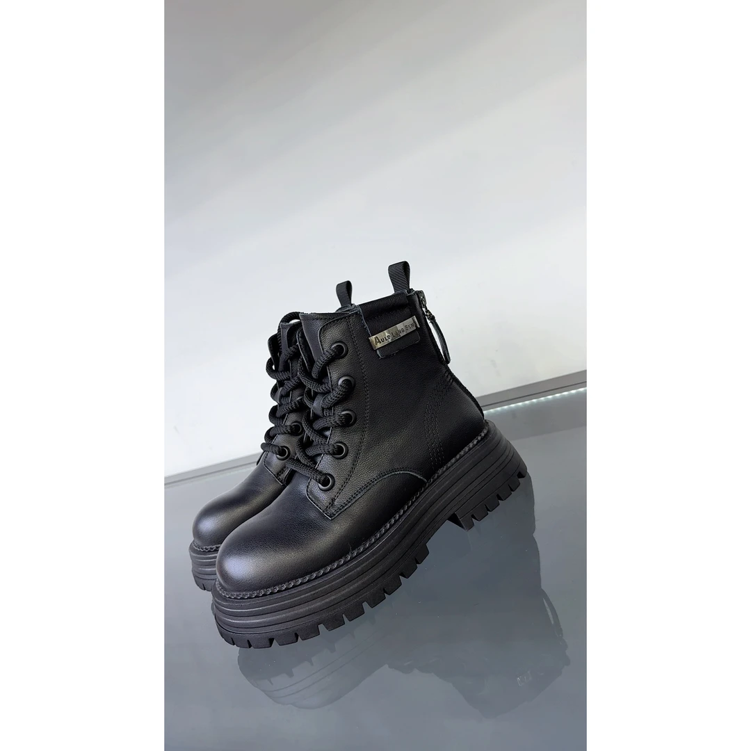 品牌原单高端轻奢牛皮靴【绒里】【清仓】【F2】—【黑色】-1989-C