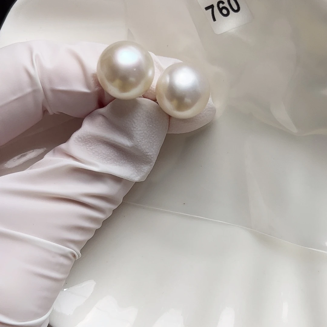 耳饰银S925镶嵌淡水珍珠