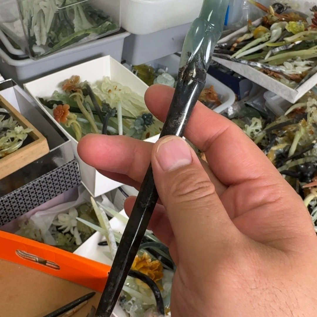岫玉未镶嵌发饰明君玉簪就是好看