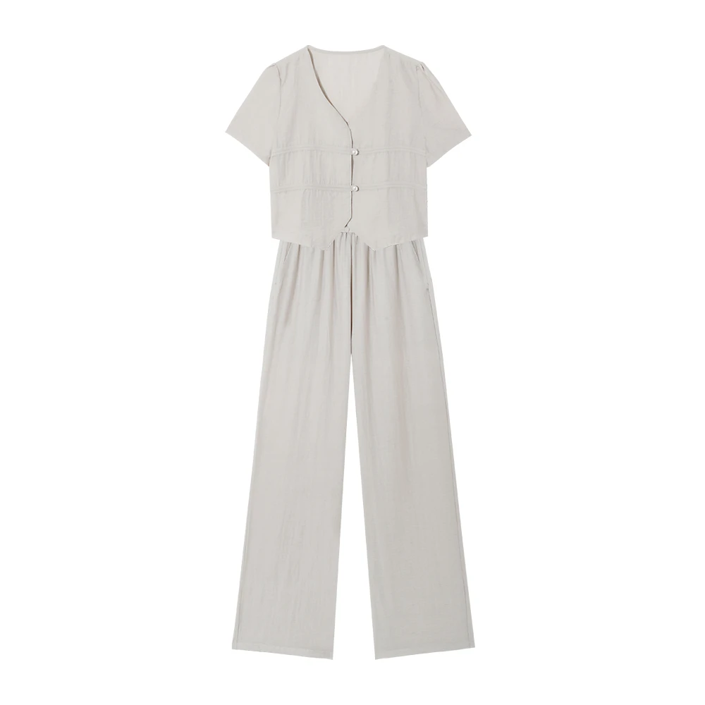 A  10037 新中式新款2024爆款夏季休闲两件套