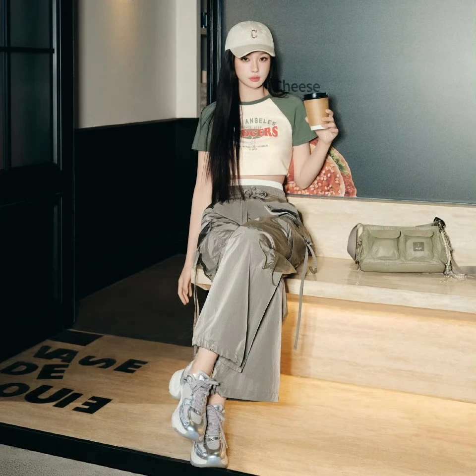 【虞书欣同款】MLB夏季洋基运动裤女款跑步梭织长裤休闲裤3FWPB0653