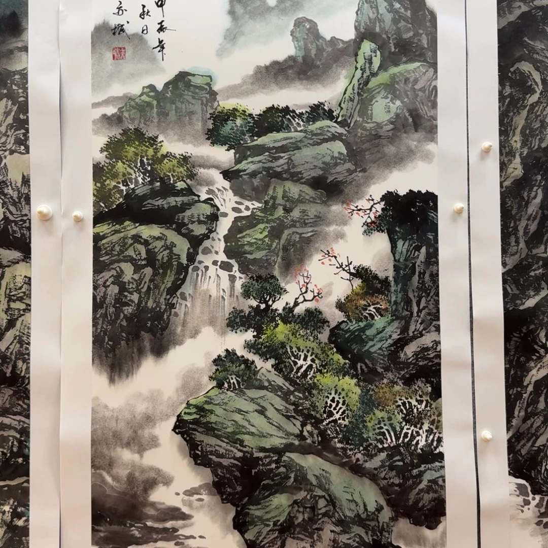 国画刘老师四尺作品山水